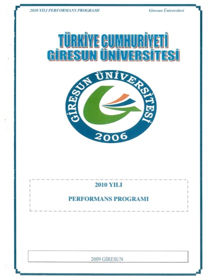 2010 Yılı Performans Programı kapağı