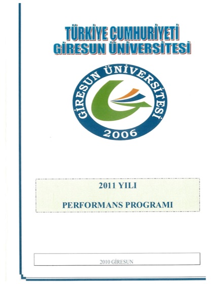 2011 Yılı Performans Programı kapağı