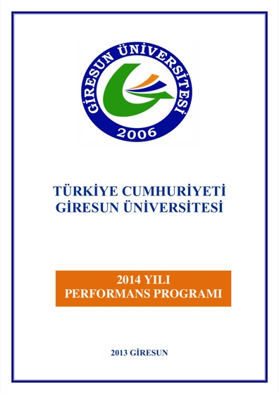 2014 Yılı Performans Programı kapağı