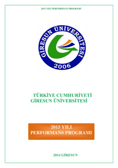 2015 Yılı Performans Programı kapağı